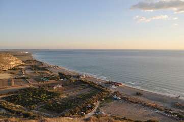 Fototapeta na wymiar The beautiful Agios Ermogenis Beach Limassol in Cyprus