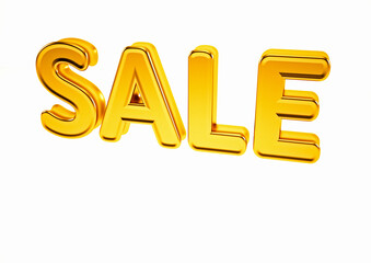 Dimensional inscription of SALE. 3D illustration.