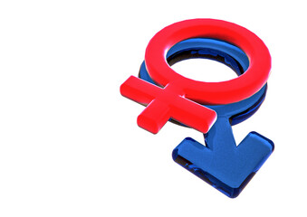 Man's and female symbols. 3D render.