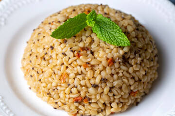 Bulgur pilaf with chia seeds