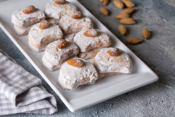 Traditional Kavala cookies with almond