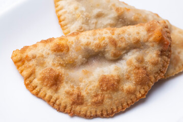 Traditional delicious Turkish foods,minced meat in savoury pastry (Turkish name; ci borek or cig borek)