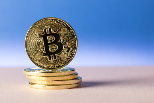 Stacked bitcoins