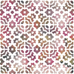Vitrage gordijnen Seamless white on color interior wall tile style surface pattern design for print. High-quality illustration. Ornate overlay contemporary textile graphic design. Floor wall cover in Portuguese style. © NinjaCodeArtist