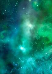 Obraz na płótnie Canvas Star field in space and a nebulae