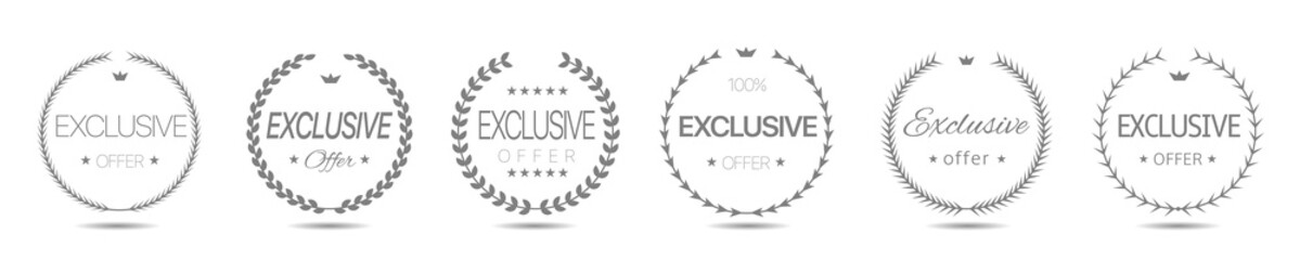 Exclusive offer Grey laurel wreath label set