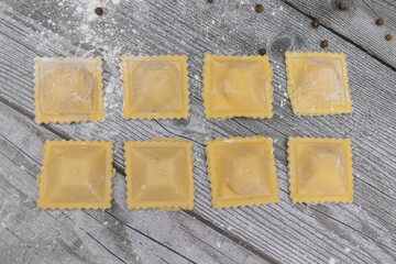 Homemade pasta ravioli