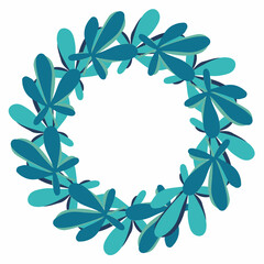 Naklejka premium Vector isolated design botanical cute garland floral vignette