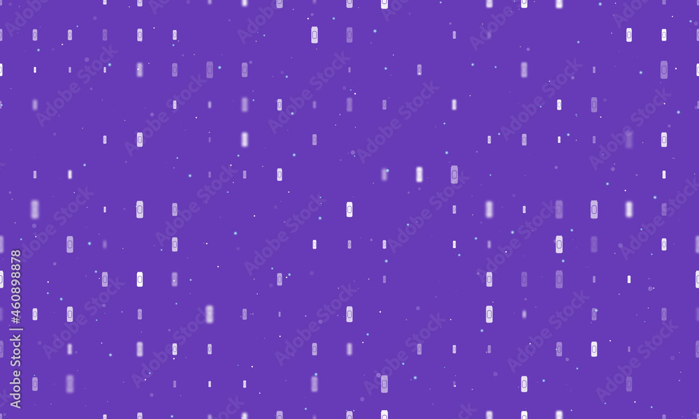 Poster seamless background pattern of evenly spaced white beer can symbols of different sizes and opacity. 
