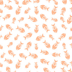Seamless pattern with fish bones.