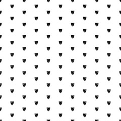 Square seamless background pattern from geometric shapes. The pattern is evenly filled with black theatrical masks. Vector illustration on white background