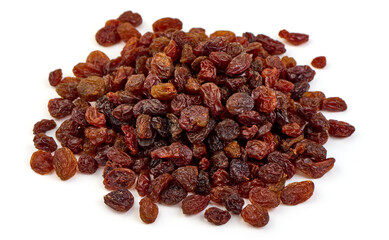 Raisins, isolated on white background.