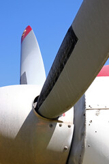 detail of the propeller of an old airplane
