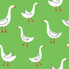 Vector pattern with different geese