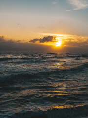Travel Italy Mountain lake Braise Italian Alps reflection in autumn 