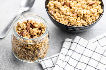 Sweet granola cereals.