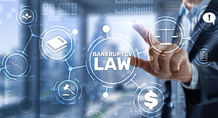 Bankruptcy law concept. Insolvency law. Company has problems