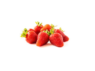 Fresh strawberries lay on white background. Ripe strawberry isolated on a white background. Strawberries with copy space for text.
