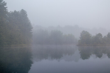 misty morning on the lake