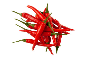 Group of three chili peppers isolated on white background as package design element