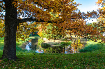Alexander park in autumn, Pushkin (Tsarskoe Selo), St. Petersburg, Russia