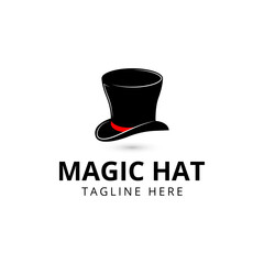 magic hat logo black logo icon design vector illustration