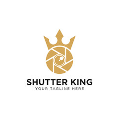 Royal King Crown Queen Shutter Lens Aperture Camera Photography Logo Design Vector