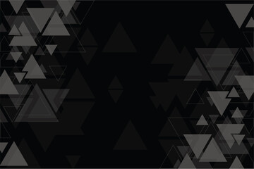 Geometric triangle black background illustration, abstract pattern, symmetrical and geometrical...