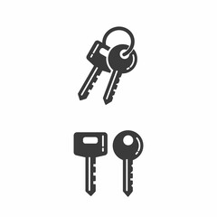Black keys, icon, vector, sign.