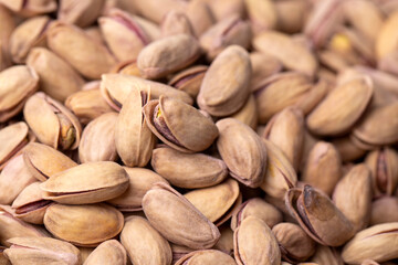 Pistachios (Antep Fistigi). Close up of organic pistachios in the market. Turkish bazaar. Healthy eating concept.