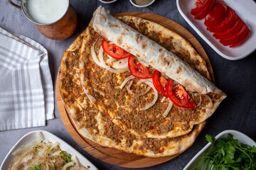 Turkish foods; Turkish pizza -Lahmacun