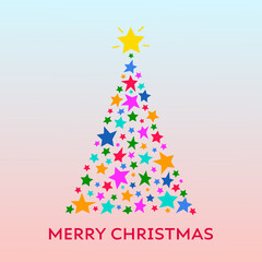 Merry Christmas card with a Christmas Tree
