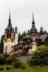 Fototapeta na wymiar Peles Castle in Sinaia city - Romania 28.Sep.2021 It is a palace built between 1873 and 1914 as the summer residence of the kings of Romania