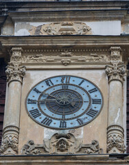 Architectural details at the Peles Castle in Sinaia city - Romania 28.Sep.2021 It is a palace built between 1873 and 1914 as the summer residence of the kings of Romania