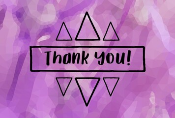 Thank You Card. Hand Written Lettering with retro background, celebrating,Wedding Invitation, Thank You Message,