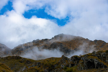 steam over a mountain slope