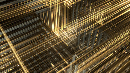 Abstract science and technological illustration. Futuristic virtual cyber space background. 3d illustration © UNICRO