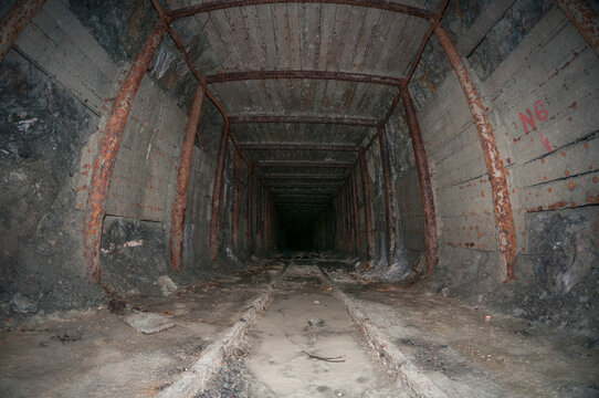 Old abandoned tram tunnel under the Brno Castle Hill