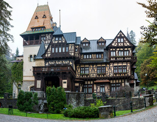 Pelisor Castle in Sinaia city - Romania 28.Sep.2021 
 It was built between 1889 and 1903 by King...