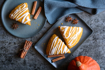 Hokkaido pumpkin Scones with sugar glaze