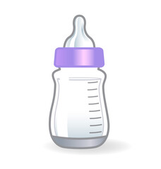 baby bottle full milk formula icon cartoon