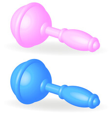 baby rattle toys blue and pink