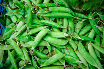Fresh green peas. Ingredient for a vegetable diet.