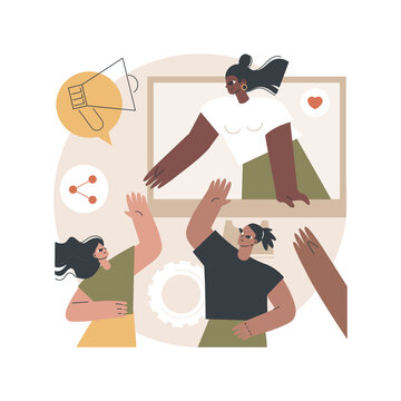 Referral program abstract concept vector illustration. Referral marketing method, friend recommendation, acquire new customer, product promotion, social media influencer, loyalty abstract metaphor.