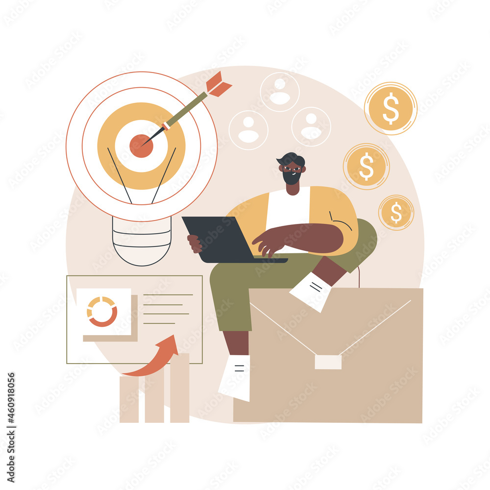 Poster project initiation abstract concept vector illustration. project documentation, business analysis, v