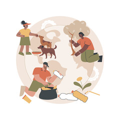 Volunteering abstract concept vector illustration. Volunteer project, community service, altruistic job activity, volunteering for animal shelter, non-profit social organization abstract metaphor.