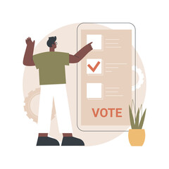 Electronic voting abstract concept vector illustration. Electronic election, online voting, e-voting system, government digital technology, internet ballot, campaign website abstract metaphor.