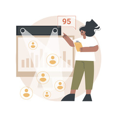 People counter system abstract concept vector illustration. Counting system, visitors recording technologies, people counter sensor, retail traffic report, counting solution abstract metaphor.