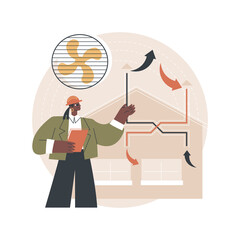 Ventilation system abstract concept vector illustration. Mechanical ventilation, airing and cooling system maintenance, exhaust fan, new air flow exchange, improve air quality abstract metaphor.