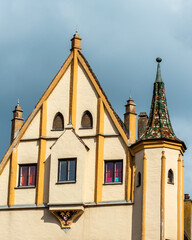 Fototapeta premium Roof gables on historical houses in Donauwörth